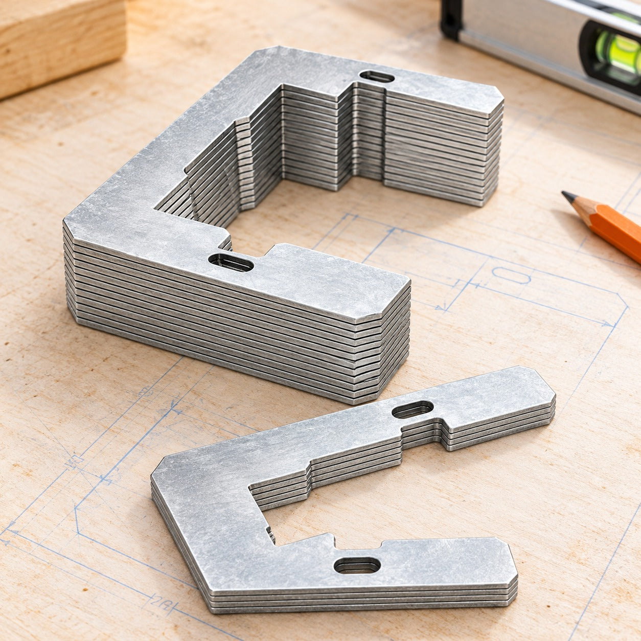 Ten-pack of silver metal wall plate spacers